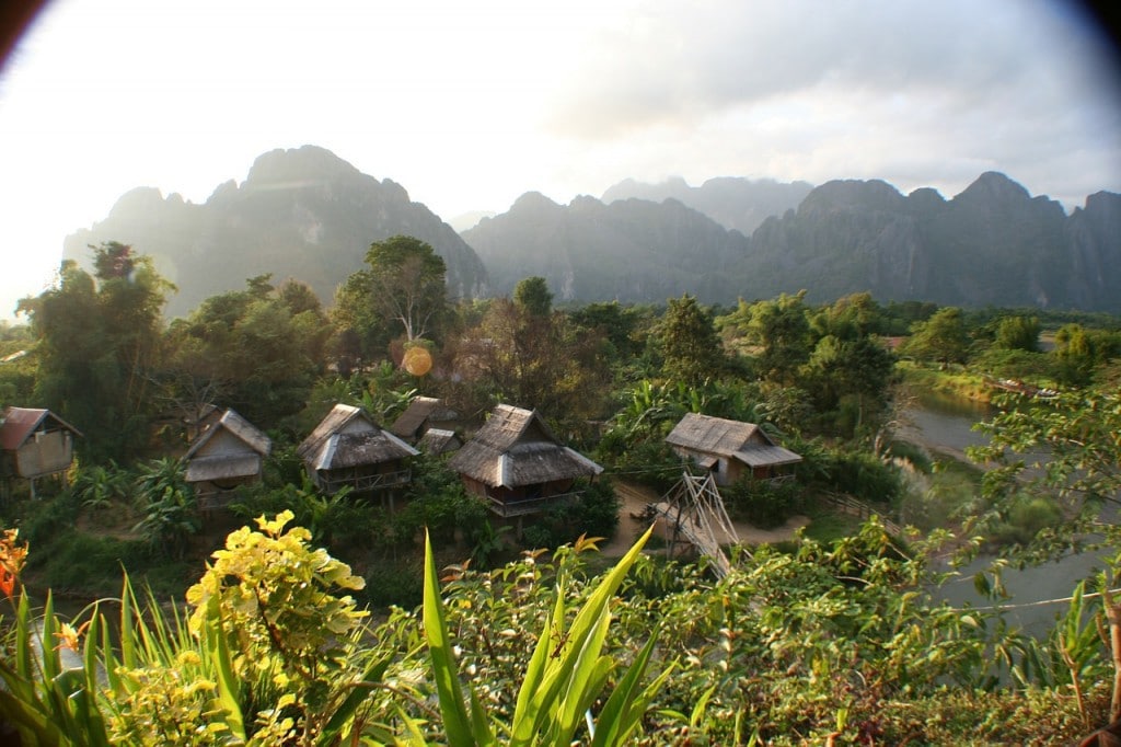 Cabanes au Laos
