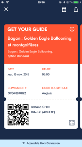 Réservation mobile - vol en montgolfière à Bagan