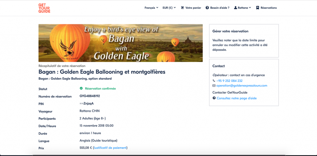 Réserver son vol en montgolfière à Bagan