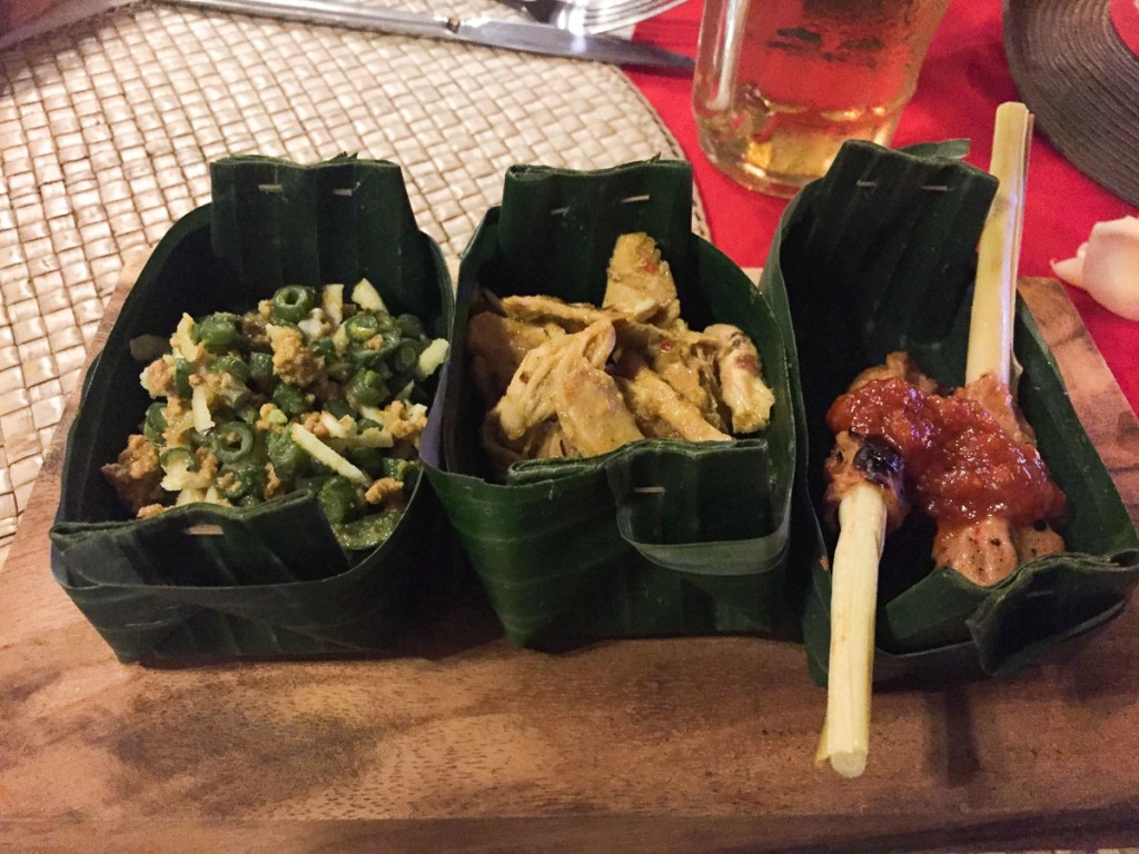 Entrée au Nomad Bali restaurant