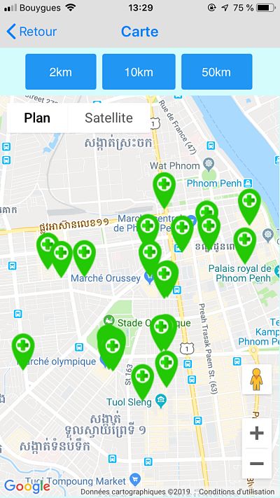 Carte de pharmacie à Phnom Penh