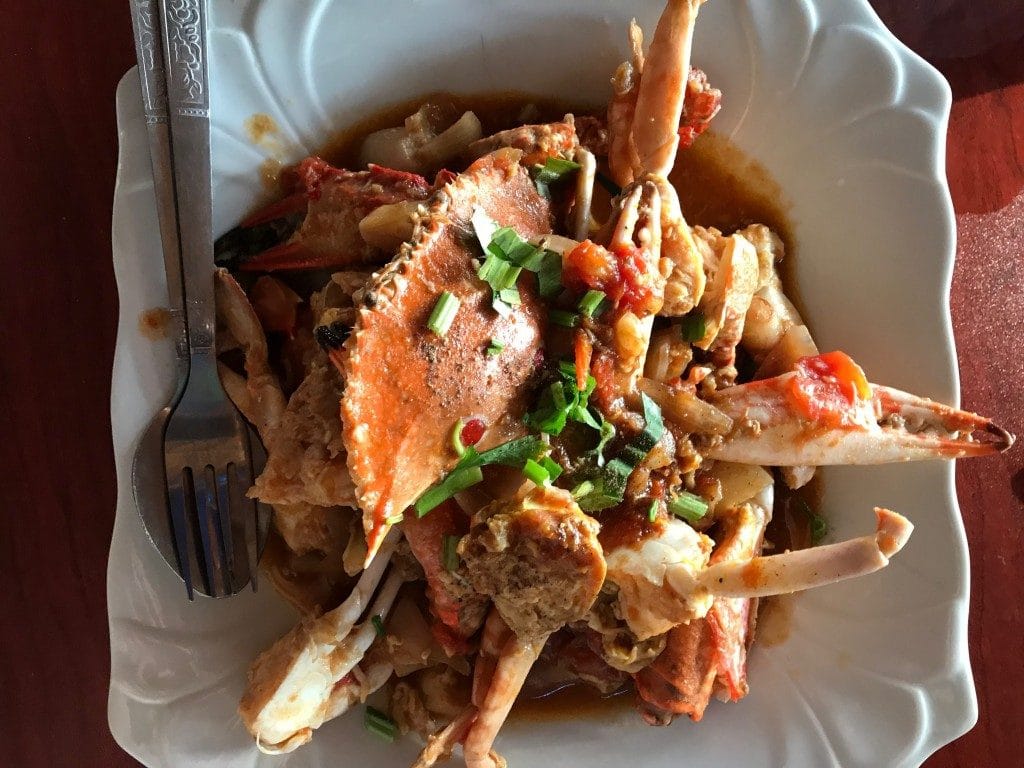 Crabe au restaurant Maung Ma Gan Beach