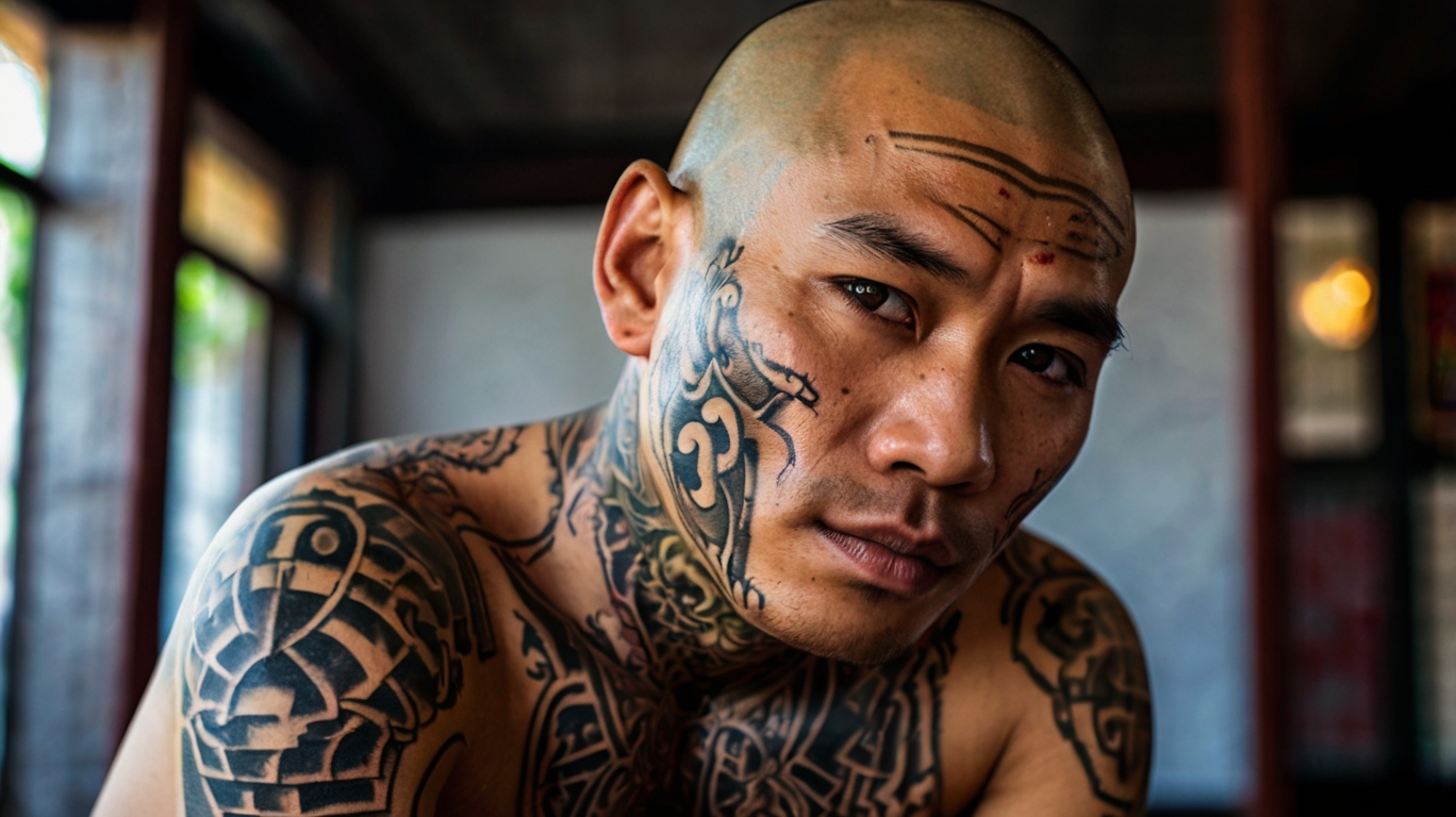 homme tatouage sak yant