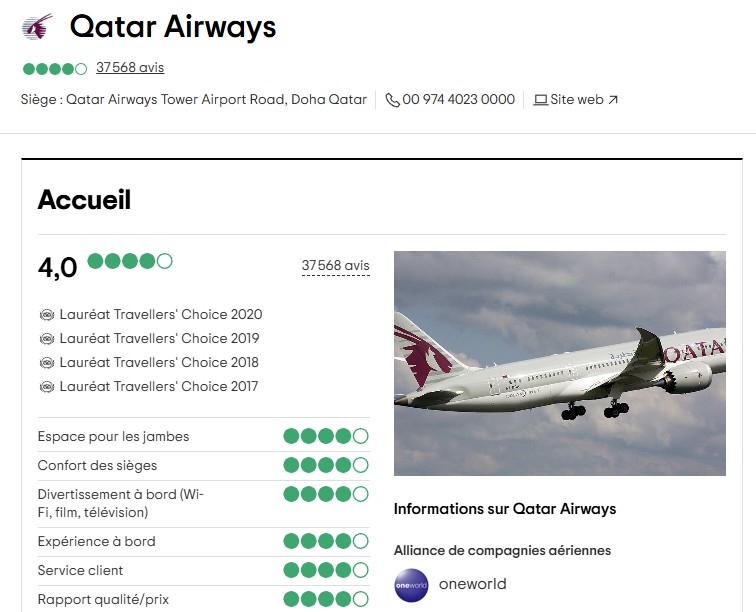 avis qatar airways tripadvisor
